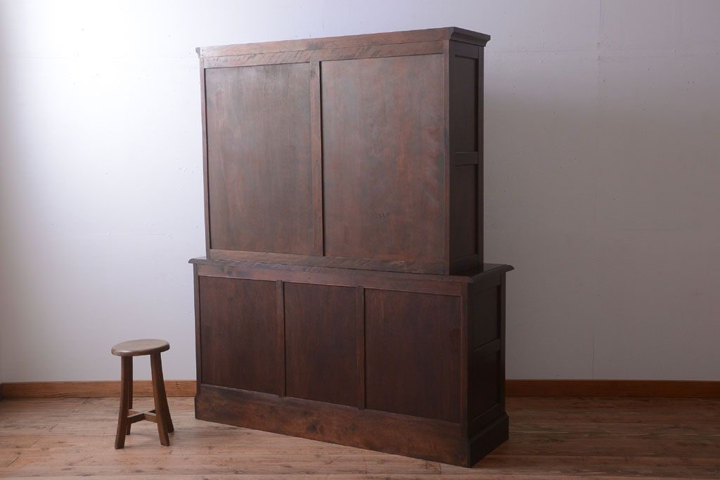 中古　北海道民芸家具　大きな食器棚(カップボード)