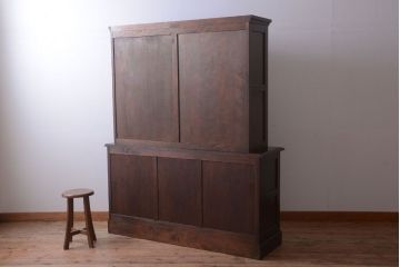 中古　北海道民芸家具　大きな食器棚(カップボード)