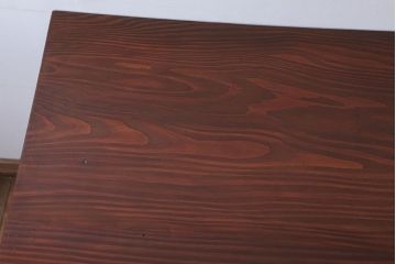 アンティーク家具　アンティーク　天板無垢板の鉄脚テーブル(机・デスク)