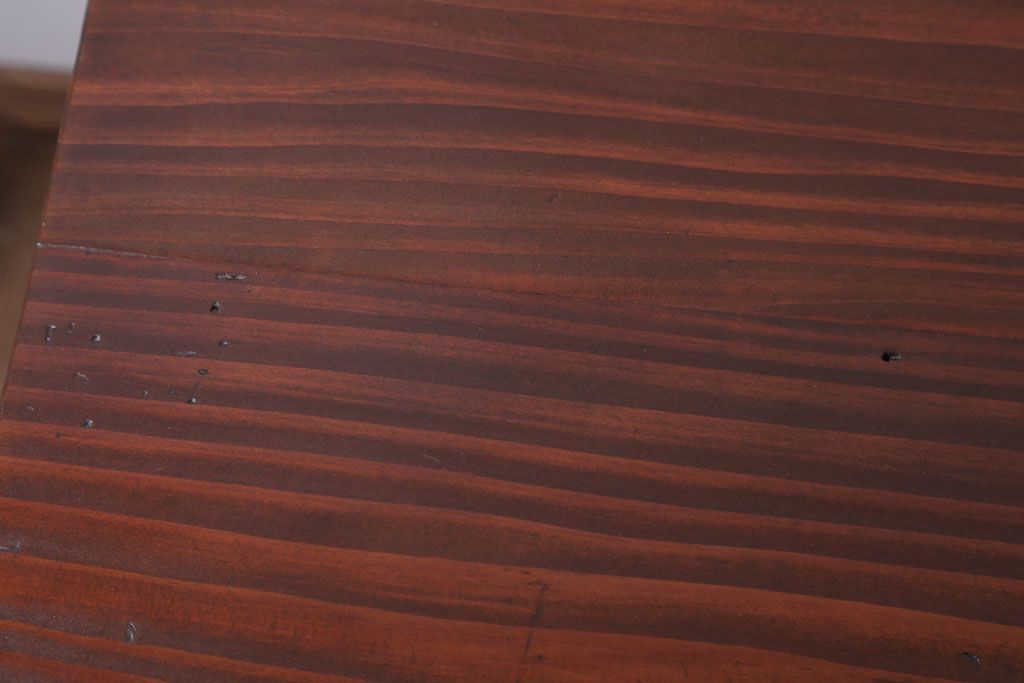 アンティーク家具　アンティーク　天板無垢板の鉄脚テーブル(机・デスク)