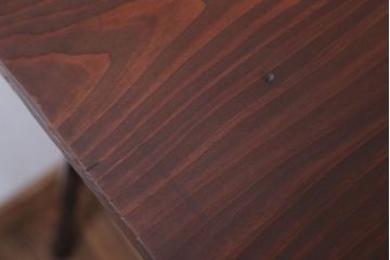 アンティーク家具　アンティーク　天板無垢板の鉄脚テーブル(机・デスク)