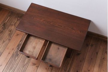 アンティーク家具　和製アンティーク　引き出し2杯付き!小さな文机