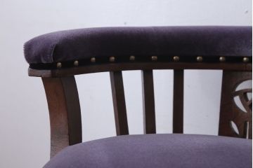 アンティーク家具　大正ロマン　透かし彫り　モダンで小ぶりなアンティーク回転椅子