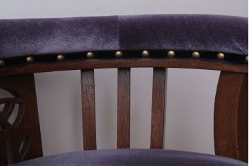 アンティーク家具　大正ロマン　透かし彫り　モダンで小ぶりなアンティーク回転椅子