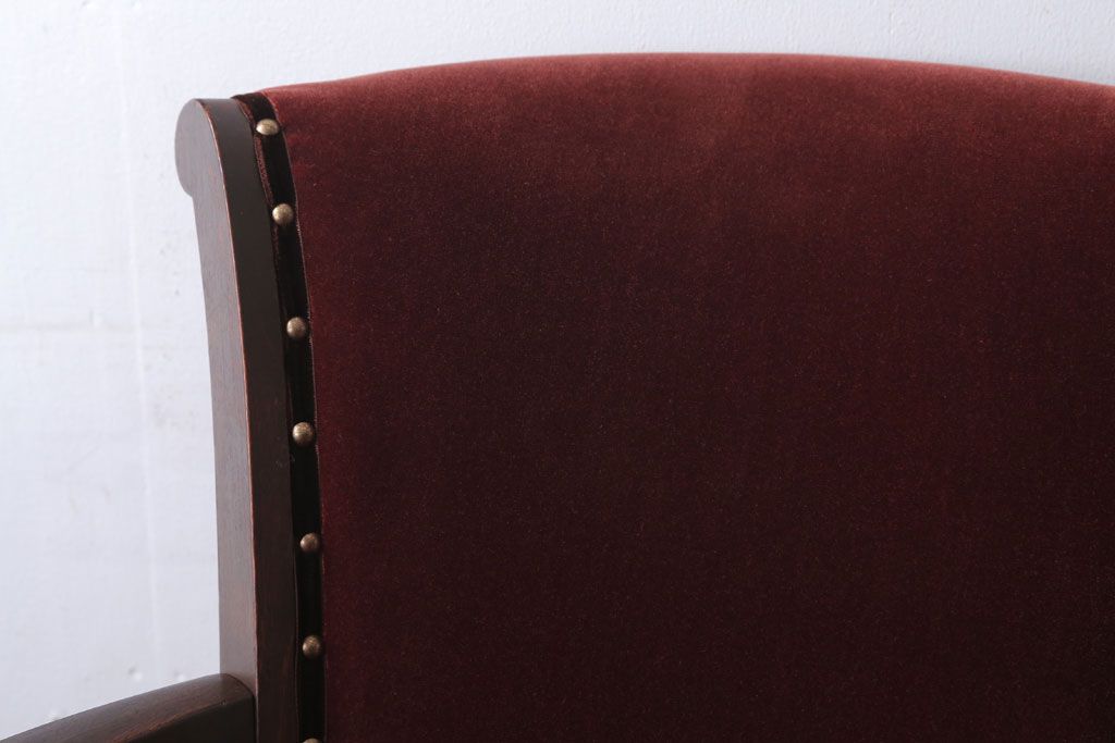 アンティーク家具　和製アンティーク　古い木製のアーム付き回転椅子