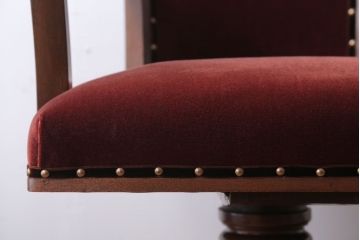 アンティーク家具　和製アンティーク　古い木製のアーム付き回転椅子