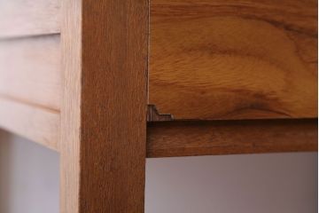 アンティーク家具　アンティーク　シンプルな古い木の片袖机(デスク)