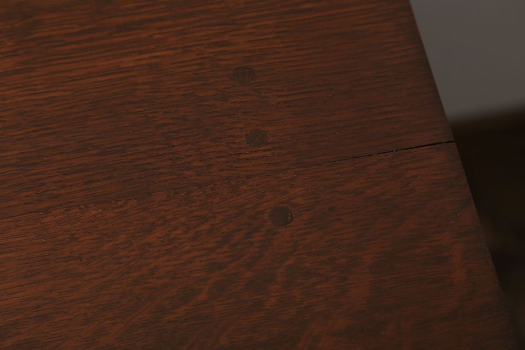 アンティーク家具　和製アンティーク　古いナラ材のおしゃれな片袖机(デスク)