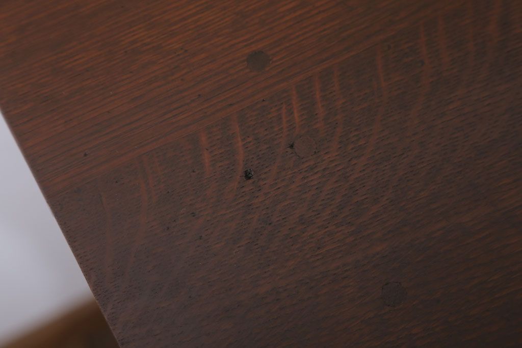 アンティーク家具　和製アンティーク　古いナラ材のおしゃれな片袖机(デスク)