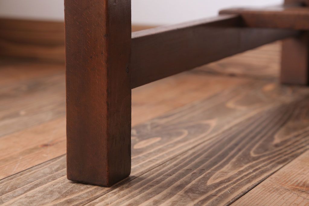 アンティーク家具　和製アンティーク　古いナラ材のおしゃれな片袖机(デスク)