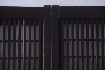 古民具・骨董　裏障子付き!モダンなアンティーク格子戸4枚セット