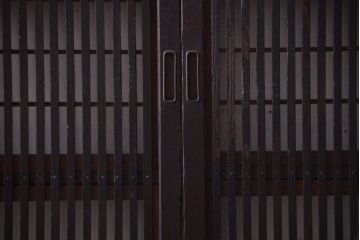 古民具・骨董　裏障子付き!モダンなアンティーク格子戸4枚セット