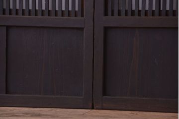古民具・骨董　裏障子付き!モダンなアンティーク格子戸4枚セット