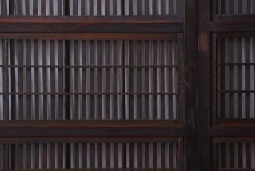 古民具・骨董　裏障子付き!モダンなアンティーク格子戸4枚セット
