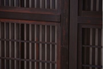 古民具・骨董　裏障子付き!モダンなアンティーク格子戸4枚セット