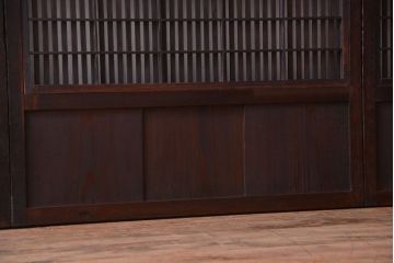 古民具・骨董　裏障子付き!モダンなアンティーク格子戸4枚セット