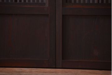 古民具・骨董　裏障子付き!モダンなアンティーク格子戸4枚セット