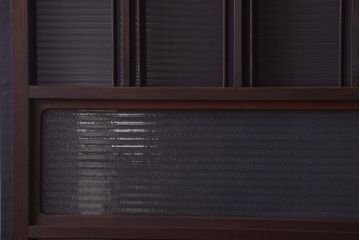 和製アンティーク　モールガラス入り!レトロな引き戸2枚セット(1)