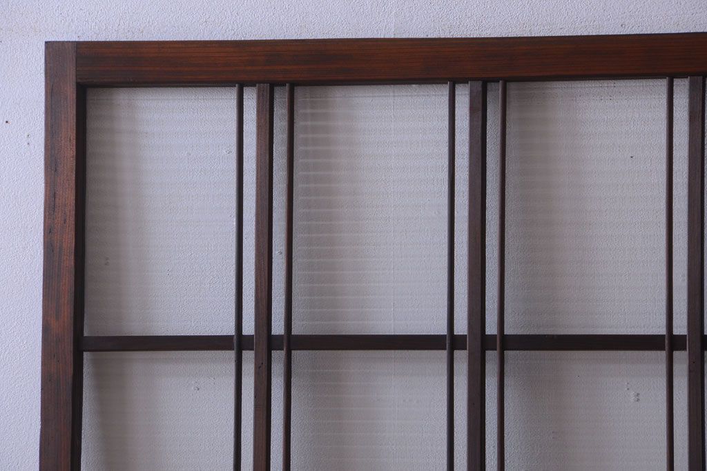 和製アンティーク　モールガラス入り!レトロな引き戸2枚セット(1)