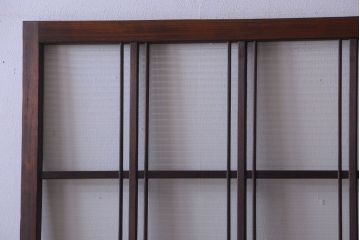 和製アンティーク　モールガラス入り!レトロな引き戸2枚セット(1)