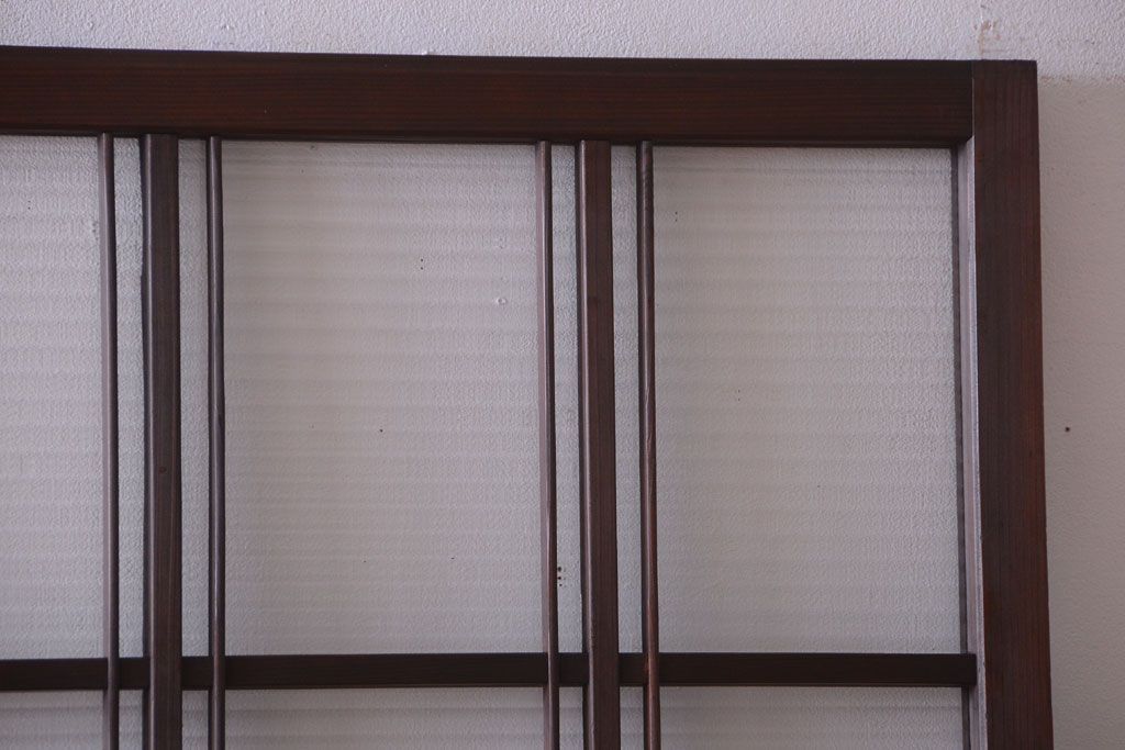 和製アンティーク　モールガラス入り!レトロな引き戸2枚セット(1)