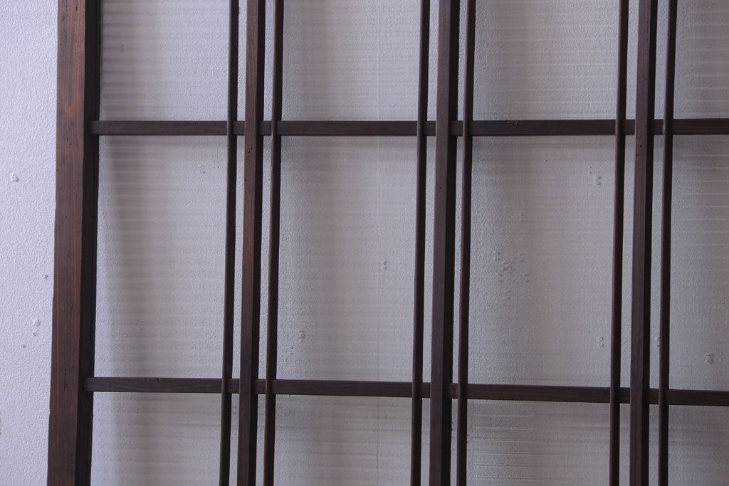 和製アンティーク　モールガラス入り!レトロな引き戸2枚セット(1)