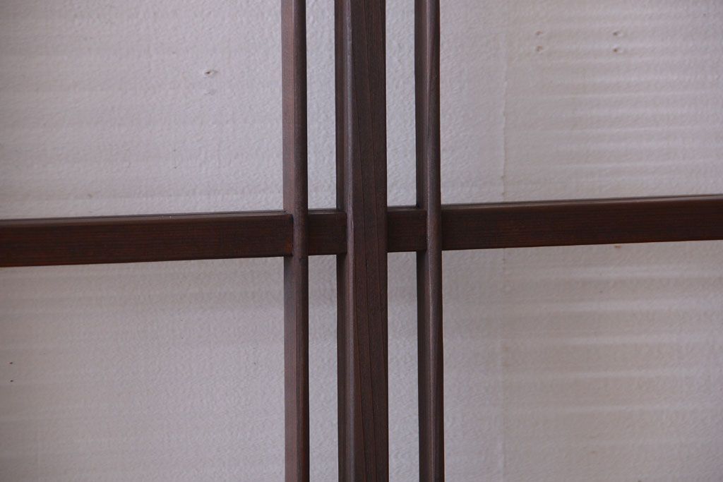 和製アンティーク　モールガラス入り!レトロな引き戸2枚セット(1)