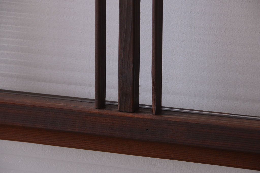 和製アンティーク　モールガラス入り!レトロな引き戸2枚セット(1)