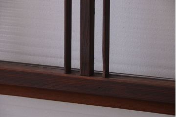 和製アンティーク　モールガラス入り!レトロな引き戸2枚セット(1)