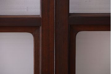 和製アンティーク　モールガラス入り!レトロな引き戸2枚セット(1)