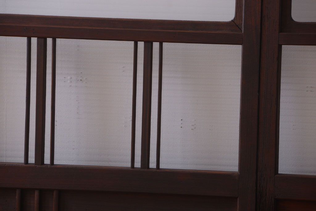 和製アンティーク　モールガラス入り!レトロな引き戸2枚セット(1)