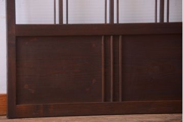 和製アンティーク　モールガラス入り!レトロな引き戸2枚セット(1)