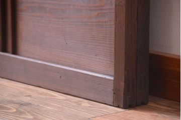 和製アンティーク　モールガラス入り!レトロな引き戸2枚セット(1)