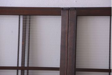 和製アンティーク　モールガラス入り!レトロな引き戸2枚セット(1)