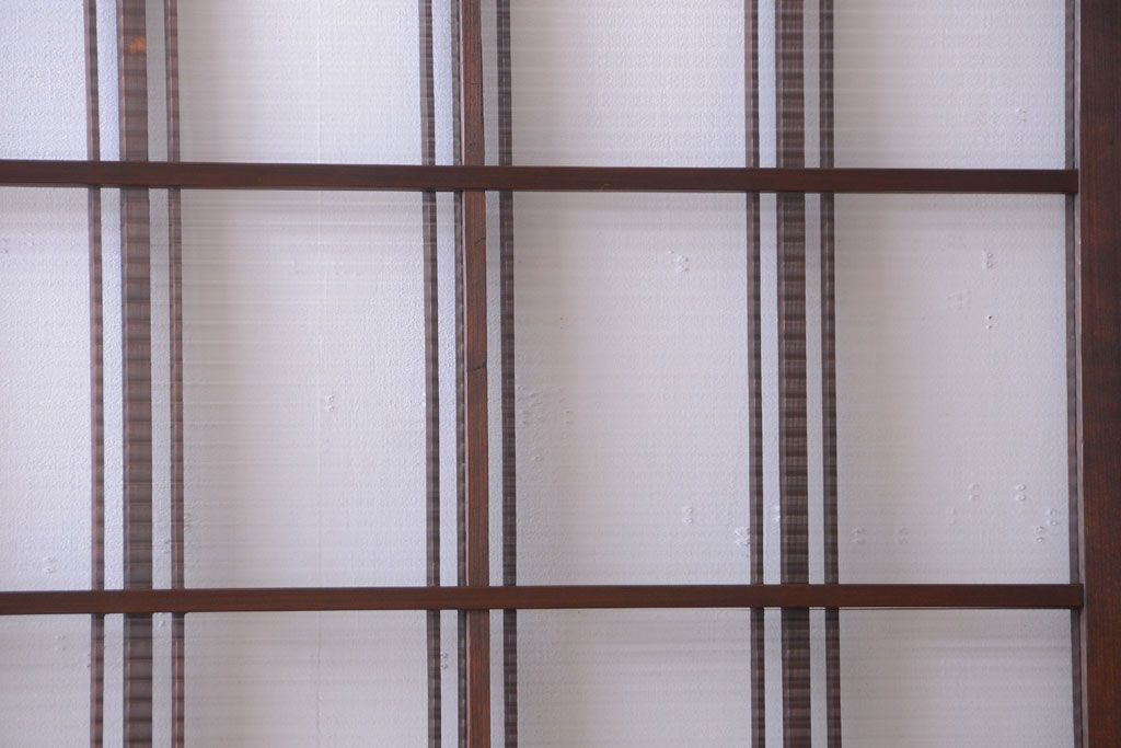 和製アンティーク　モールガラス入り!レトロな引き戸2枚セット(1)