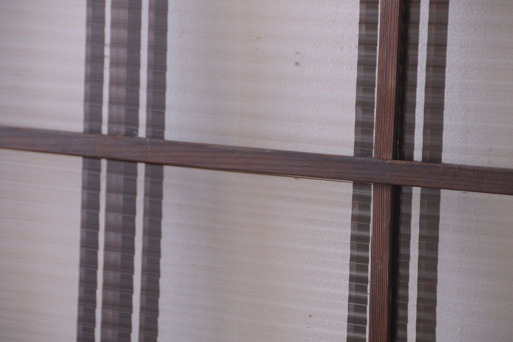 和製アンティーク　モールガラス入り!レトロな引き戸2枚セット(1)