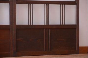 和製アンティーク　モールガラス入り!レトロな引き戸2枚セット(1)