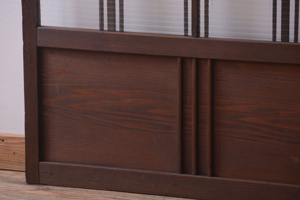 和製アンティーク　モールガラス入り!レトロな引き戸2枚セット(1)