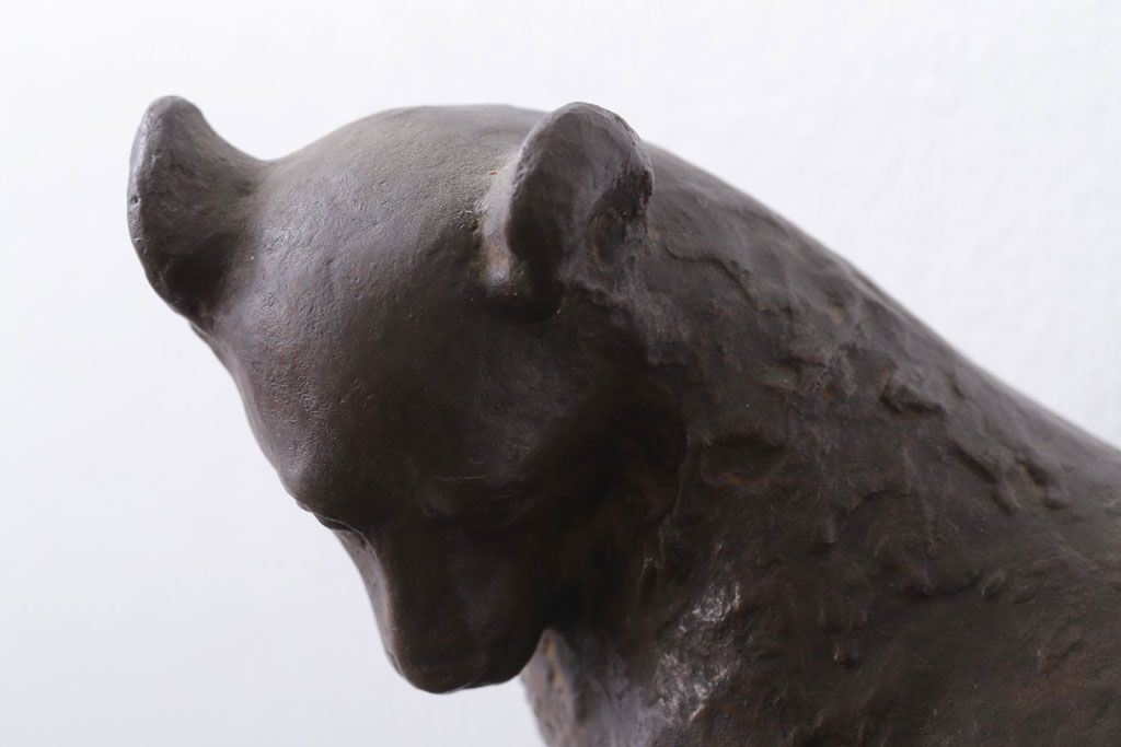 アンティーク雑貨　古民具・骨董 在銘　熊　ブロンズ像(置物・彫刻)