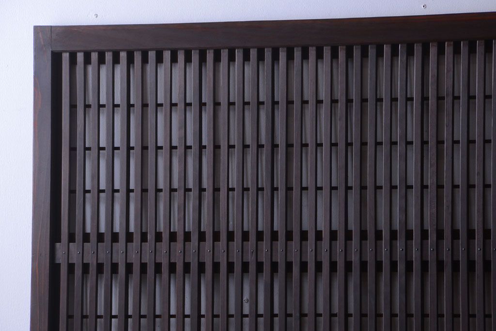 古民具・骨董　モダンなガラス帯格子戸2枚セット