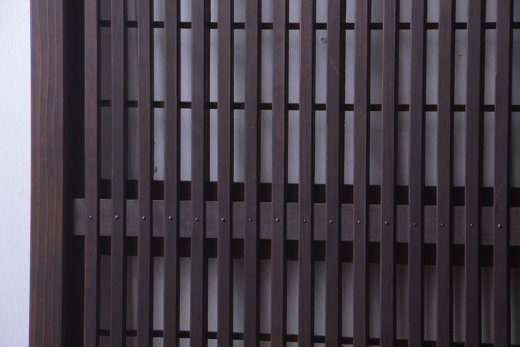 古民具・骨董　モダンなガラス帯格子戸2枚セット