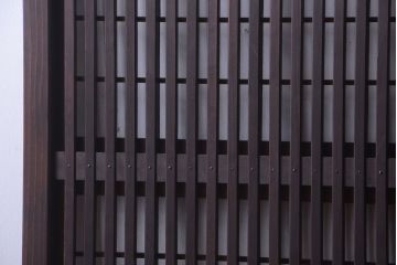 古民具・骨董　モダンなガラス帯格子戸2枚セット