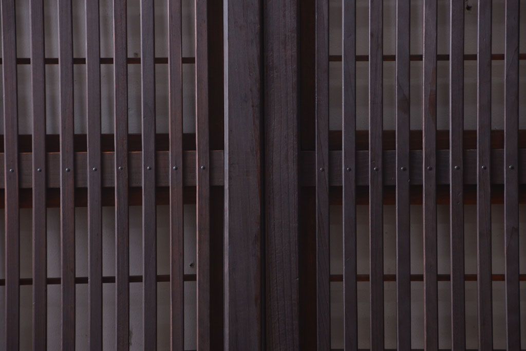 古民具・骨董　モダンなガラス帯格子戸2枚セット