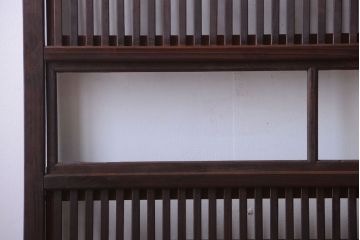 古民具・骨董　モダンなガラス帯格子戸2枚セット