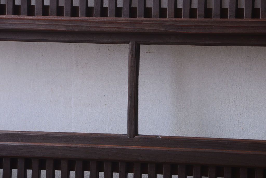 古民具・骨董　モダンなガラス帯格子戸2枚セット