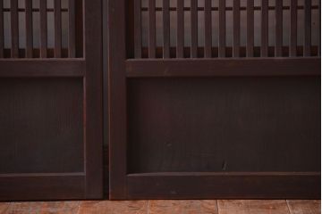 古民具・骨董　モダンなガラス帯格子戸2枚セット