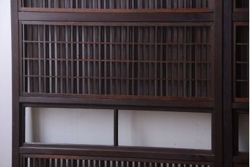 古民具・骨董　モダンなガラス帯格子戸2枚セット