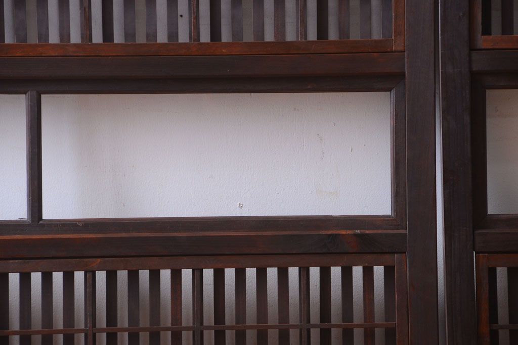 古民具・骨董　モダンなガラス帯格子戸2枚セット