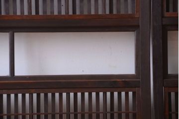 古民具・骨董　モダンなガラス帯格子戸2枚セット