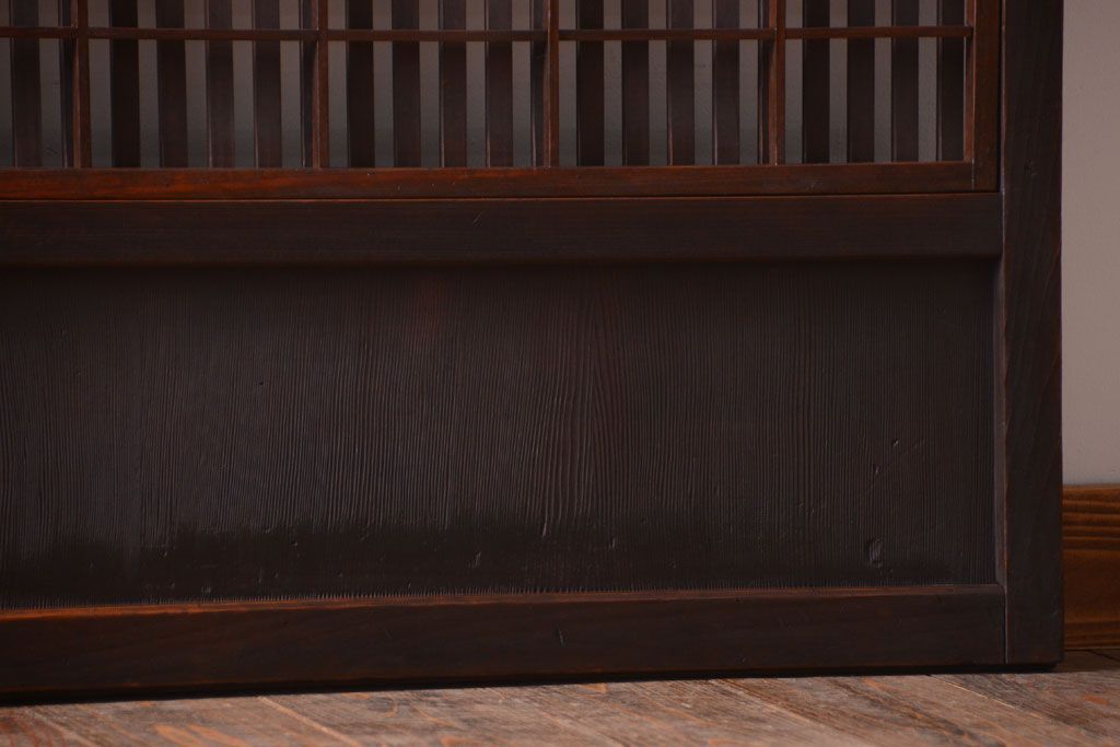 古民具・骨董　モダンなガラス帯格子戸2枚セット